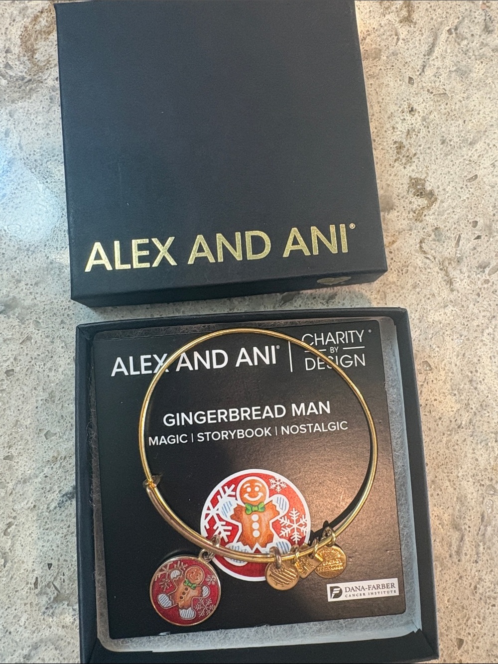 Alex and Ani Gold-tone Gingerbread Man Bangle Bracelet